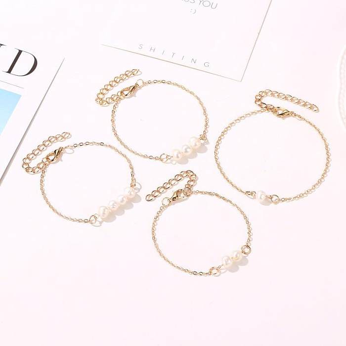Simple Beads Alloy Bracelet NHDP145297
