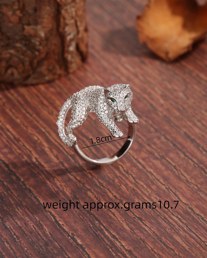 Glam Exaggerated Cool Style Animal Copper Plating Inlay Zircon 18K Gold Plated Rings