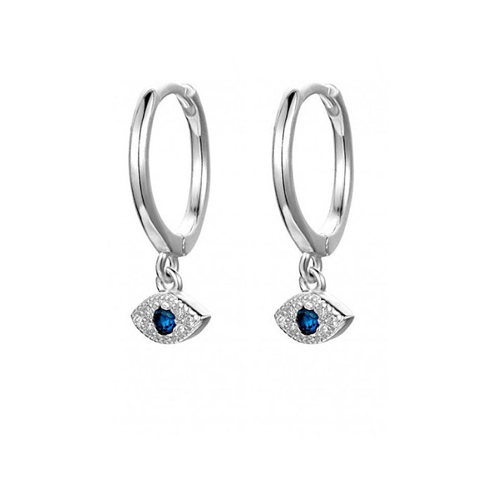 1 Pair Simple Style Devil'S Eye Butterfly Plating Inlay Copper Artificial Diamond Drop Earrings