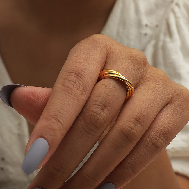 Simple Style Geometric Copper Open Ring In Bulk