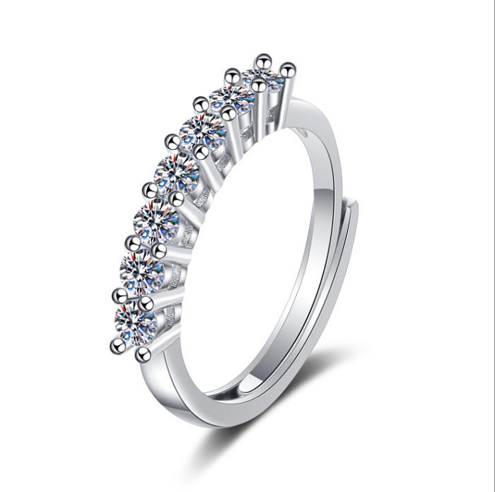 Elegant Romantic Square Heart Shape Crown Copper Inlay Moissanite Rings