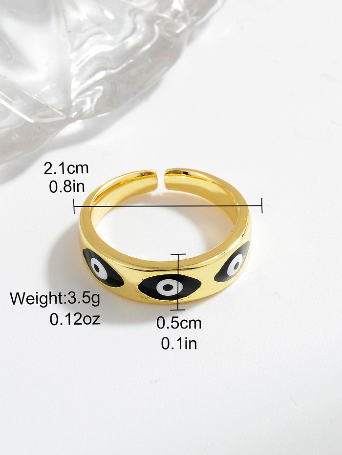 L'émail de cuivre d'oeil du diable de style moderne plaquant les anneaux ouverts plaqués par or 18K