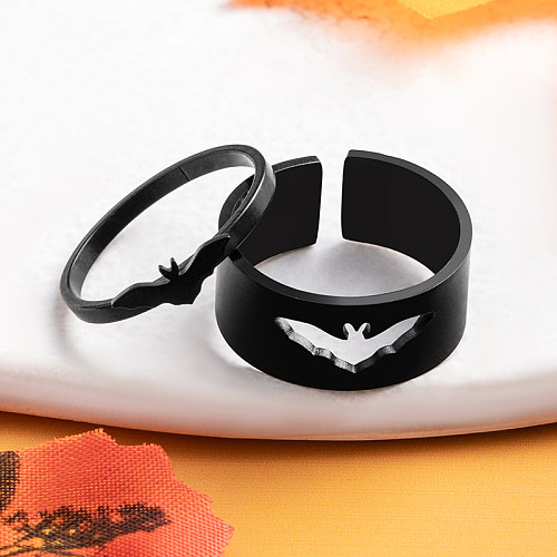 Hip-Hop Retro Punk Solid Color Stainless Steel Rings