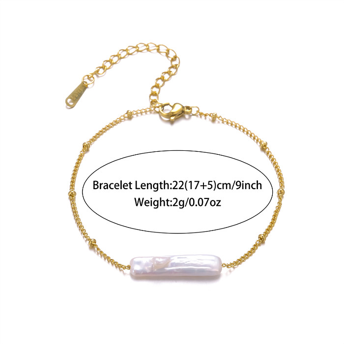Urlaubs-Armband-Halskette mit runder Edelstahlbeschichtung und 18-Karat-Vergoldung