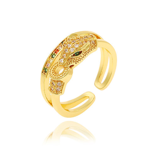 Simple Style Solid Color Copper Inlay Rhinestones Rings