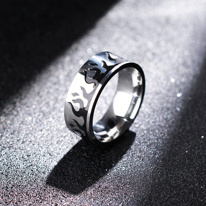 Hip-Hop Graffiti Titanium Steel Enamel Rings