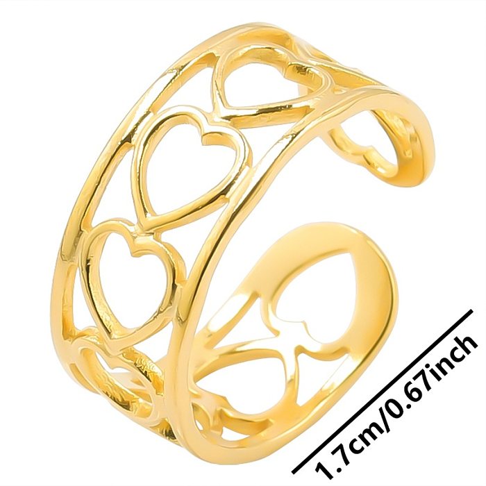 Vergoldete Ringe im klassischen Stil mit Farbblock-Edelstahlbeschichtung