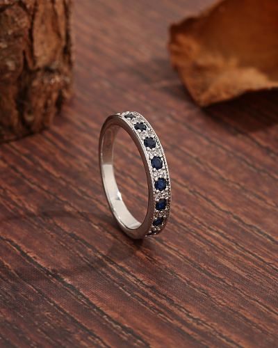 Simple Style Round Copper Plating Inlay Zircon 18K Gold Plated Rings