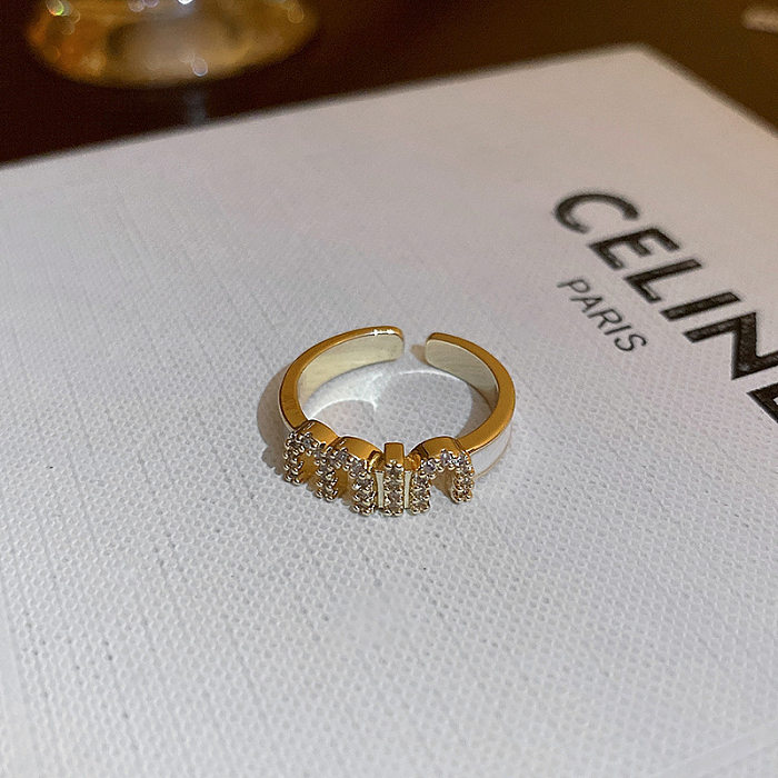 Estilo japonês flor chapeamento de cobre incrustação de cristal artificial pérola de água doce anel aberto