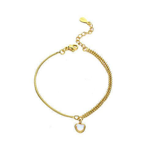 Lady Heart Shape Copper Natural Stone Bracelets In Bulk