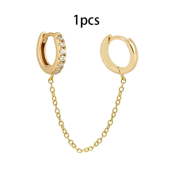 1 Pair INS Style Fashion Heart Shape Butterfly Copper Plating Inlay Zircon Earrings