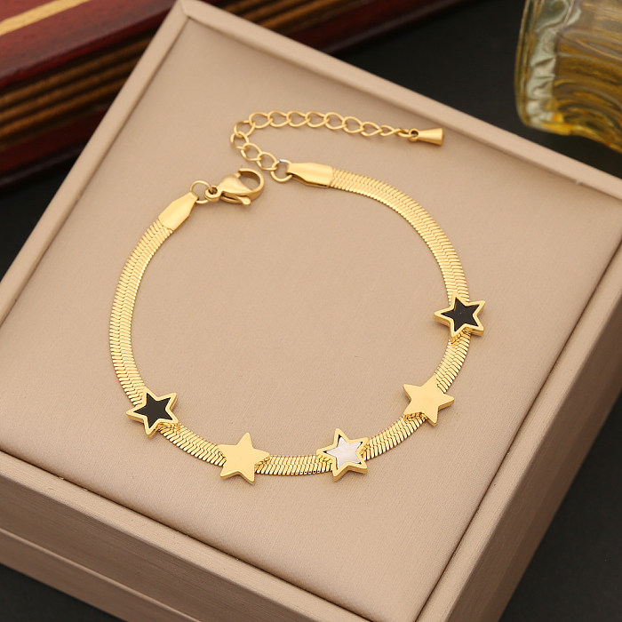 Simple Style Commute Star Stainless Steel Plating Earrings Necklace