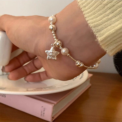Bracelet de perles en cuivre étoile de style simple