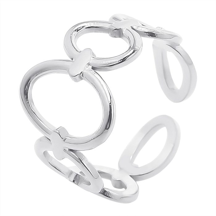 Wholesale 1 Piece Exaggerated Oval Titanium Steel Open Ring
