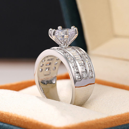 Anéis de pedras preciosas artificiais do embutimento geométrico de cobre do estilo clássico