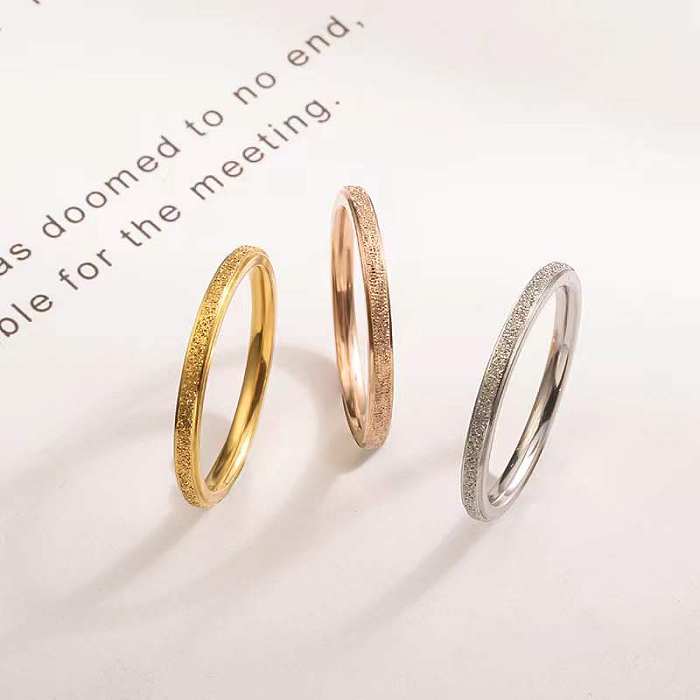 Casual Simple Style Round Stainless Steel Plating Rings