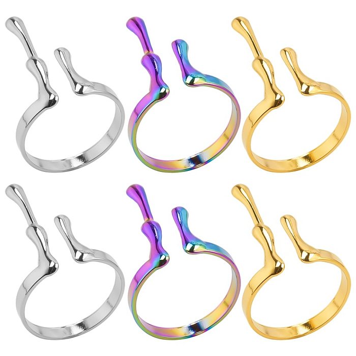 Wholesale Basic Geometric Stainless Steel Plating Open Rings