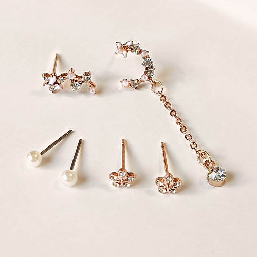 Simple Style Flower Copper Earrings