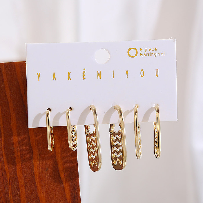 Simple Style Solid Color Copper Plating Inlay Zircon 14K Gold Plated Drop Earrings Earrings