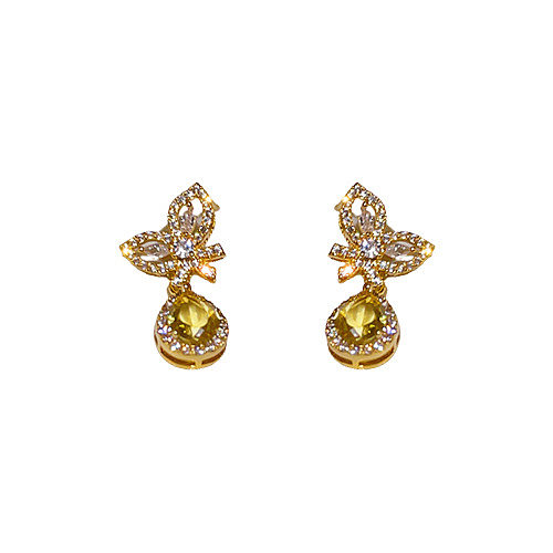Elegant Butterfly Copper Plating Inlay Zircon Rings Earrings Necklace