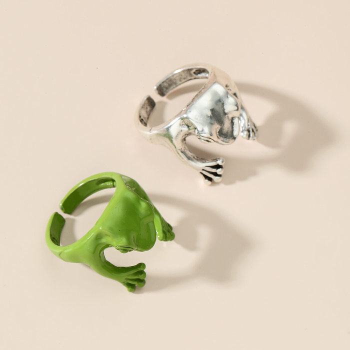 Fashion Solid Color Metal Frog Split Ring