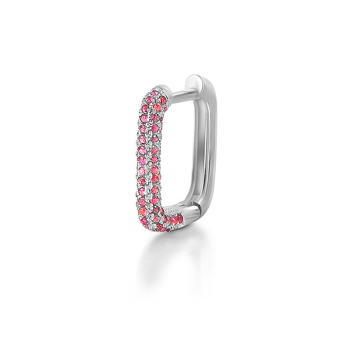 1 Piece Fashion Square Copper Plating Zircon Earrings