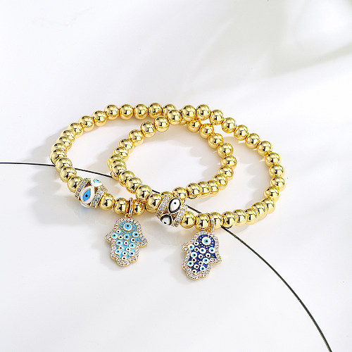 Bracelet de perles en cuivre avec perles œil du diable, nouveau Style, paume de Fatima