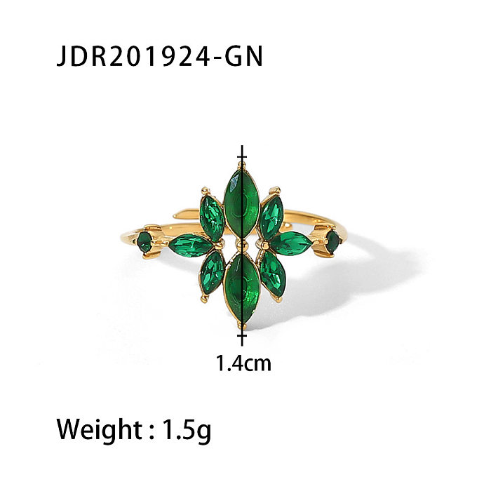 Art- und Weisegeometrischer Edelstahl-offener Ring-Überzug Zirkon-Edelstahl-Ringe