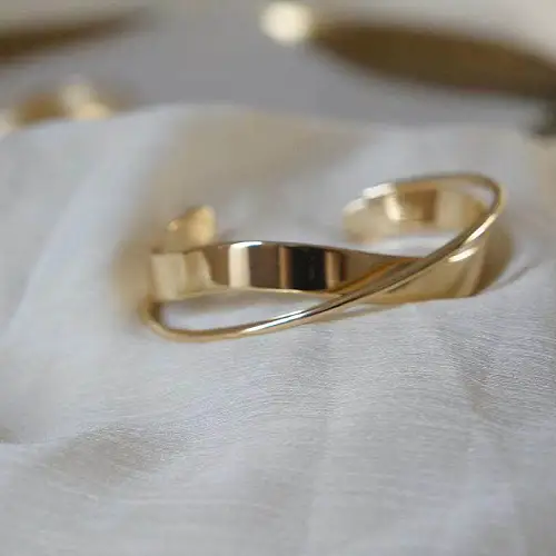Simple Style Solid Color Copper Cuff Bracelets