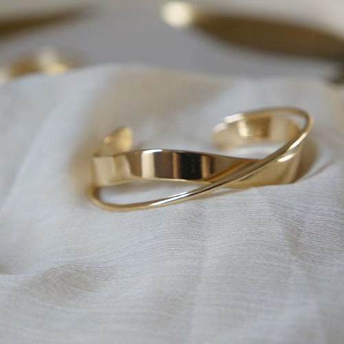 Bracelets manchette en cuivre de couleur unie de style simple