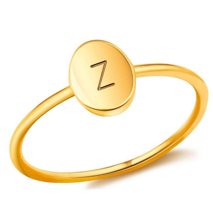 Simple Style Letter Copper Plating Rings