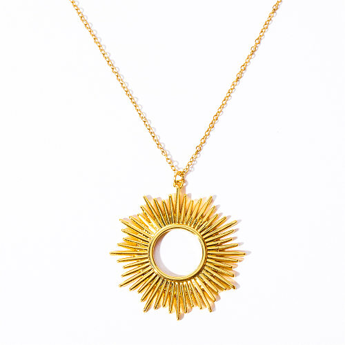 Casual Simple Style Semicircle Copper Plating 18K Gold Plated Pendant Necklace