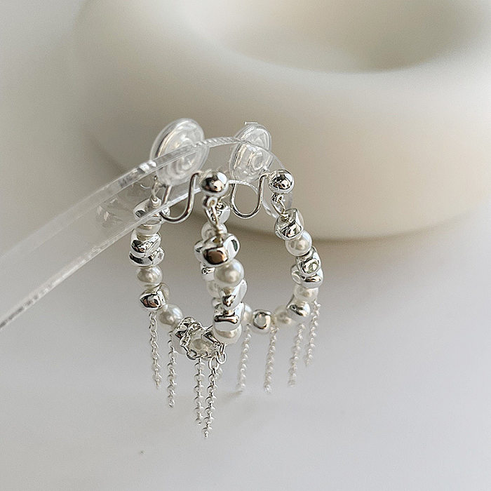 1 Paar süße Ohrringe mit geometrischer Beschichtung aus Kupfer und Silber