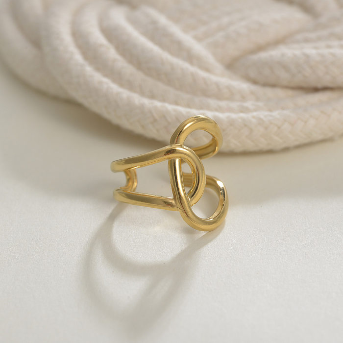 Anéis de chapeamento de aço inoxidável em forma de U da moda, 1 peça