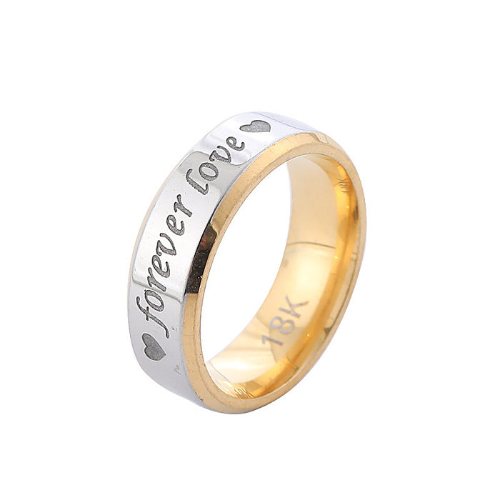 Wholesale Simple Style Letter Stainless Steel Rings