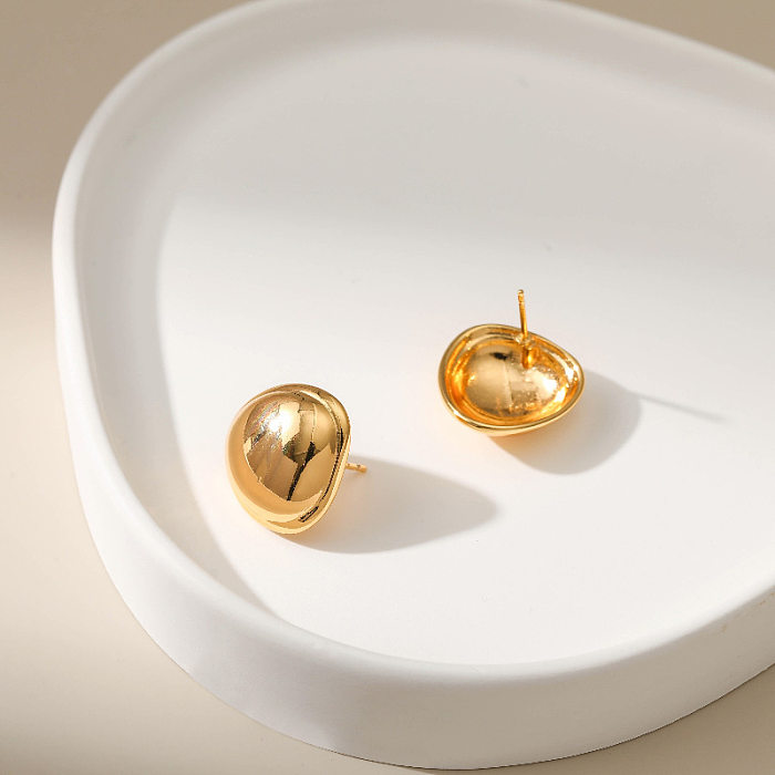 1 par de brincos de orelha geométricos de cobre estilo clássico feminino básico