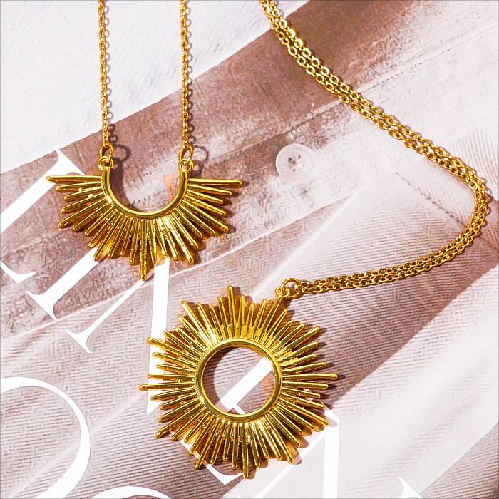 Casual Simple Style Semicircle Copper Plating 18K Gold Plated Pendant Necklace