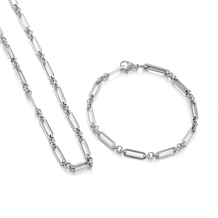 Design Sense Mode Titan Stahl Armband Halskette Set Großhandel Schmuck