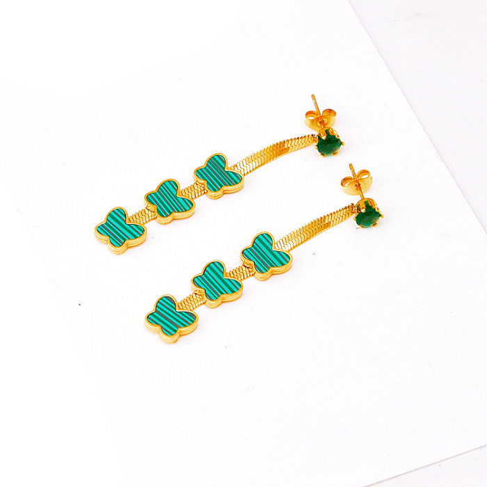 Collier de boucles d'oreilles de bracelets de placage en acier de titane de papillon de style moderne