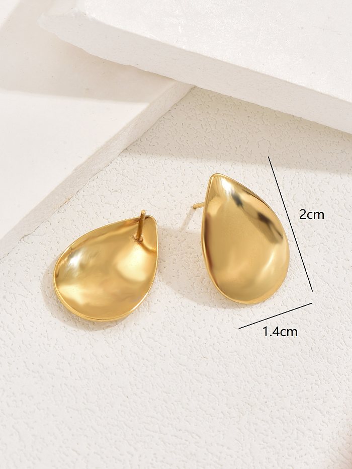 1 Pair Simple Style Commute Water Droplets Plating Copper 18K Gold Plated Ear Studs