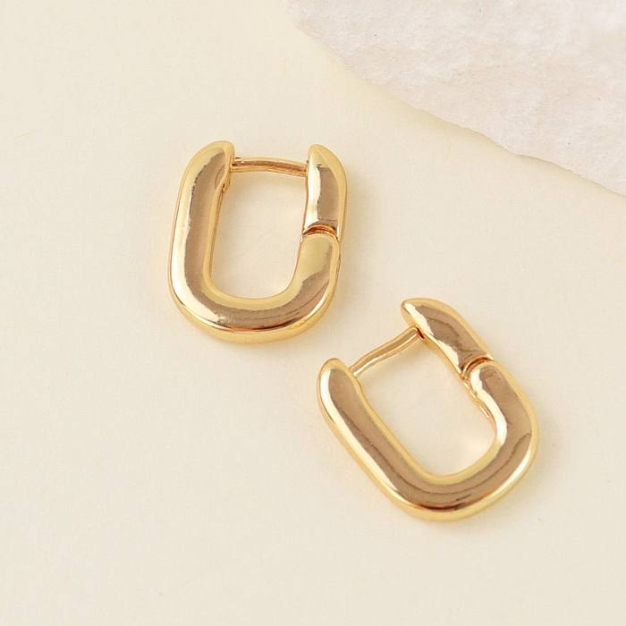 1 Pair Vintage Style U Shape Plating Copper Hoop Earrings