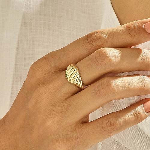 Wholesale Simple Style Geometric Stainless Steel 18K Gold Plated Rings