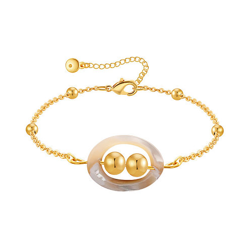 Lady Solid Color Copper Plating 18K Gold Plated Bracelets