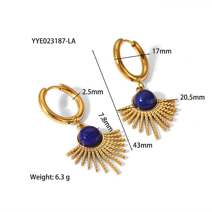 Klassischer Stil Blatt-Edelstahl-Titanstahl-Beschichtung vergoldete Ohrringe Halskette