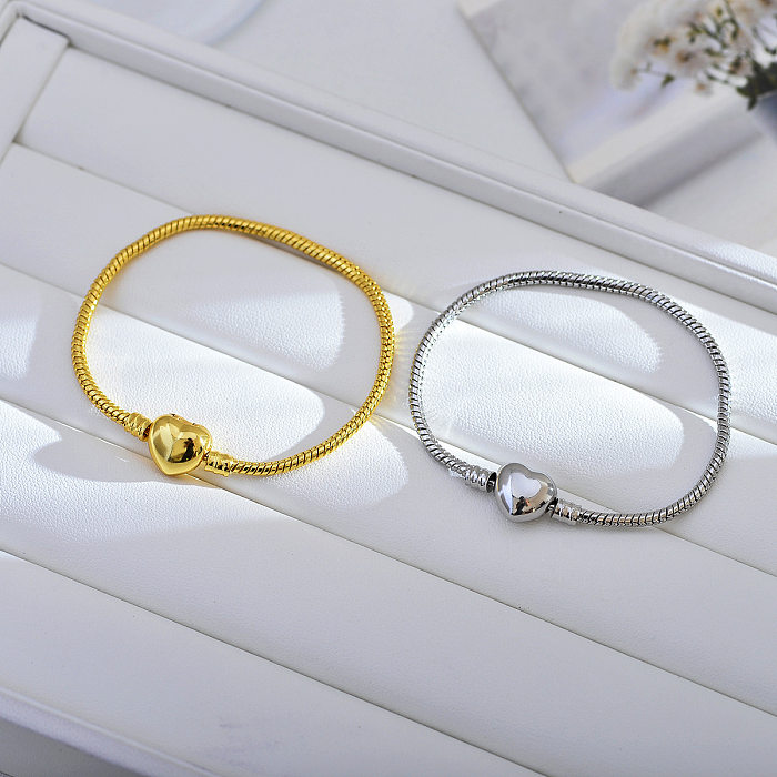 Bracelets plaqués cuivre en forme de cœur de style simple