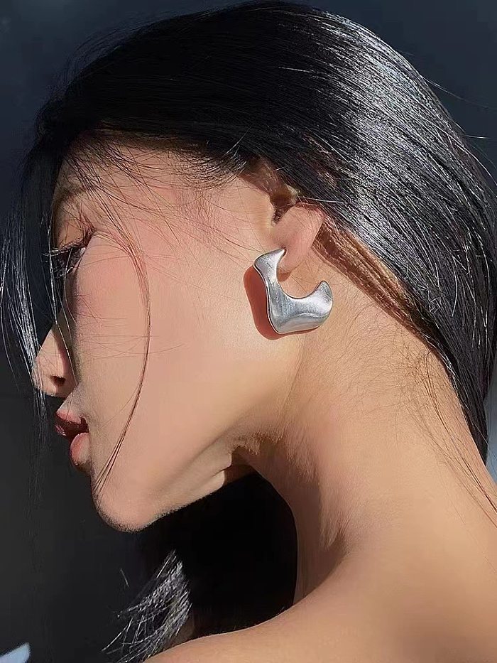 1 Paar moderne Ohrringe mit geometrischer Beschichtung aus Kupfer, vergoldet und versilbert