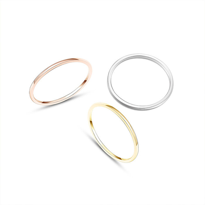 Personality Niche Titanium Steel Ring 18k Real Gold Plated Tail Ring