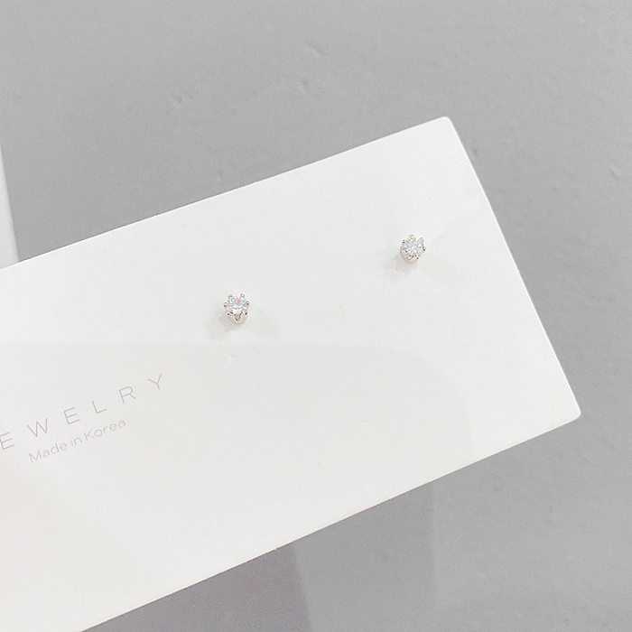 Fashion Geometric Copper Inlay Artificial Pearls Zircon Ear Studs 1 Set