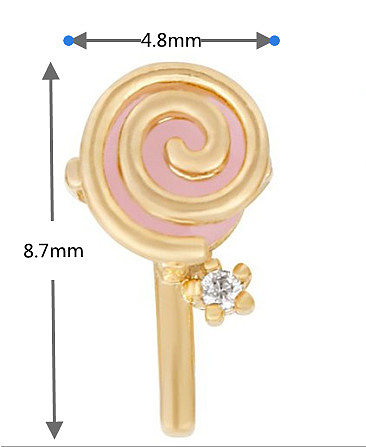 Wholesale Summer Lollipop Ice Cream Earrings 18K Gold Color-preserving Earrings jewelry