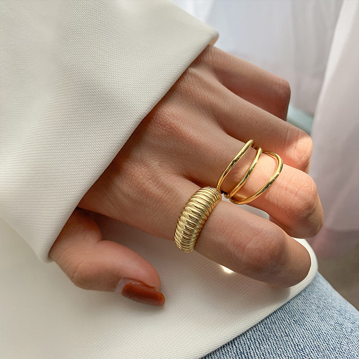 Simple Style Geometric Copper Plating Open Ring